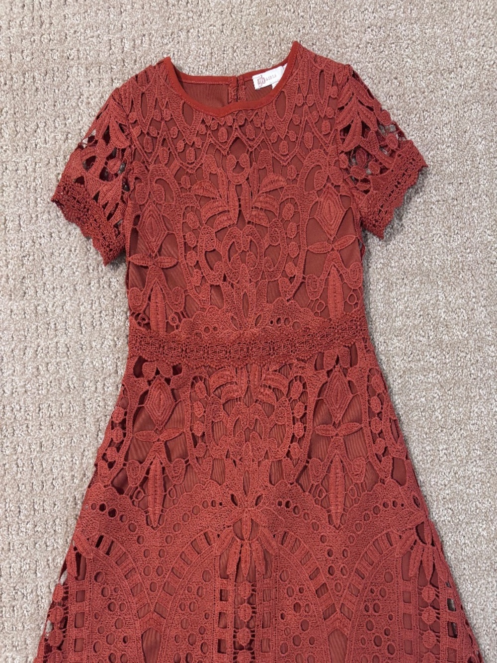 Giani Bini Rust Orange Lace Dress